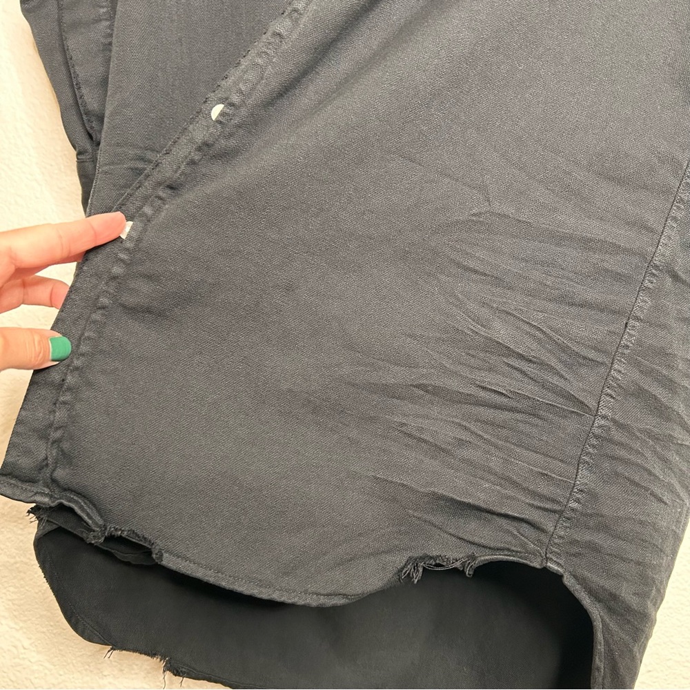 Frank & Eileen Black Button-Front Mini Shirt Dress - image 8